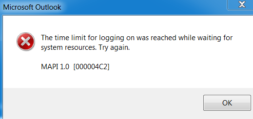 The time limit for logging on was reached