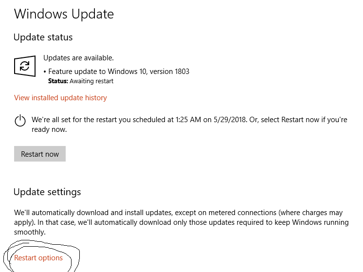 windows 10 pending updates